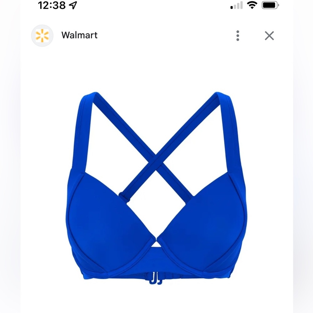 Time & Tru Swim Top Blue Bikini Size Small Size 5-6